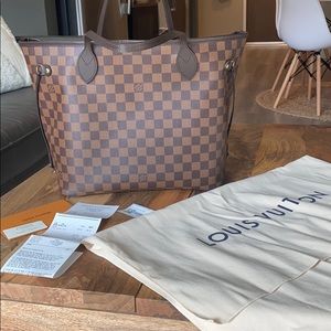 LV Neverfull MM with receipt/dust bag